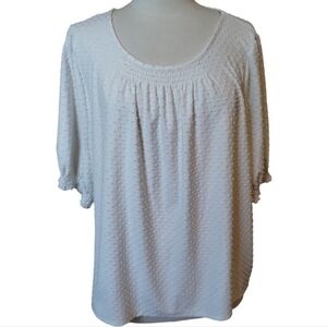 J. CREW Top Swiss Dot Cream Plus Size 3X #BE254